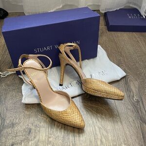 Vintage Stuart Weitzman Tan Snakeskin Heels